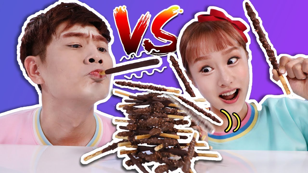 빼빼로 어디까지 쌓아봤니!!!! 지니와 빼빼로 쌓기 대결 놀이 - 강이