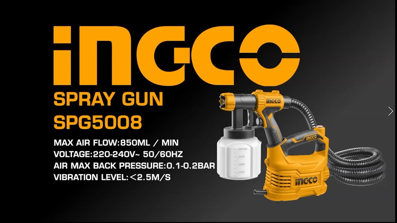 Επαγγελματικό Ηλεκτρικό Πιστόλι Βαφής 500W SPG5008 Spray Gun INGCO