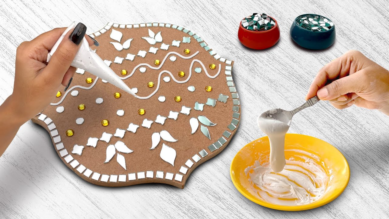 5 मिनट में #Mosaic Subh Laabh Art ab Aasani se 😱 | mosaic art wallputty se mosaic paste Diwali Decor