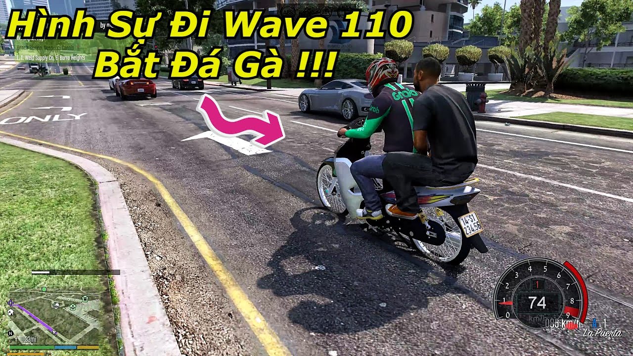 GTA 5 #12 Wave 110 Cùng Hình Sự Giả Dạng Grab Đi Bắt Đá Gà Và Cái kết Dí Tội Phạm Chạy SML ...