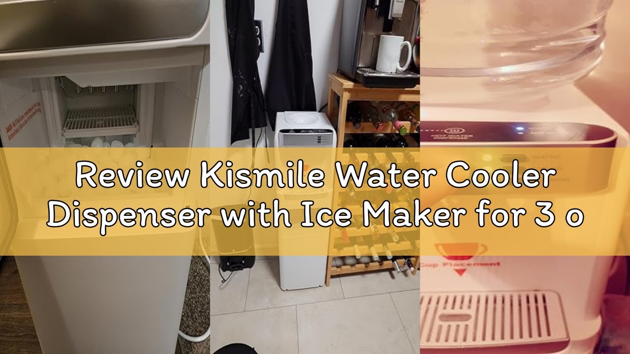Review Kismile Water Cooler Dispenser with Ice Maker for 3 or 5 Gallon Bottles, 33Lbs Daily Ice Maki