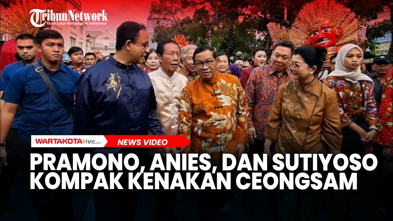 Pramono, Anies, dan Sutiyoso Kompak Berceongsam di Cap Go Meh Glodok