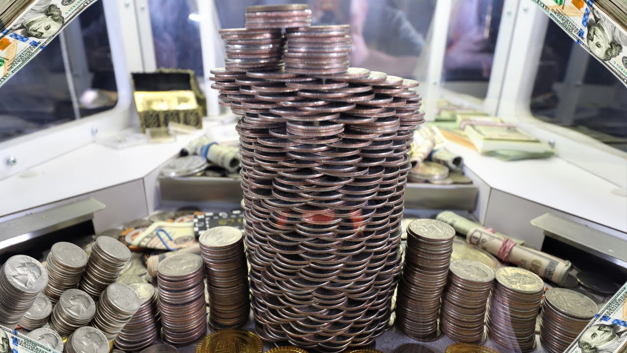 $4000 Huge Wall of Cash In todays High Risk Coin Pusher| Joshua Bartley