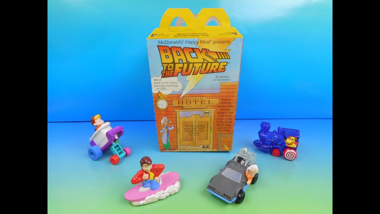 1991 BACK TO THE FUTURE ANIMATED SET OF 4 McDONALD'S HAPPY MEAL COLLECTORS TOYS VIDEO REVIEW