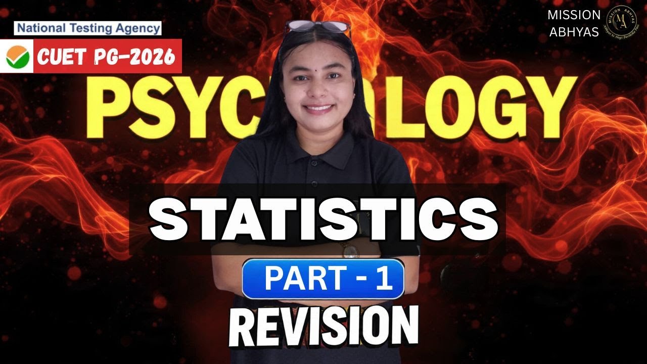 CUET PG Psychology 2026 | Most Important Topics | Revision class | Statistics Part- 1 | by Nirdesh