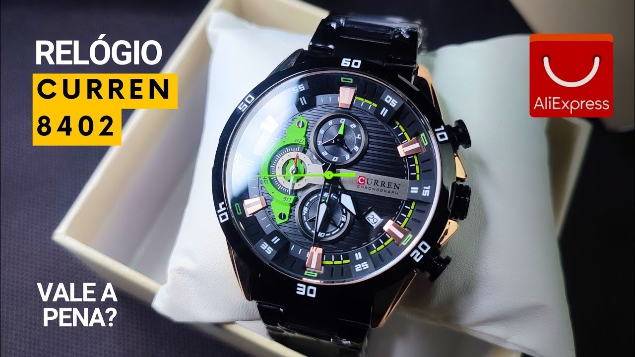 Top ou furada? Comprei o Curren 8402 no AliExpress - Cor preto