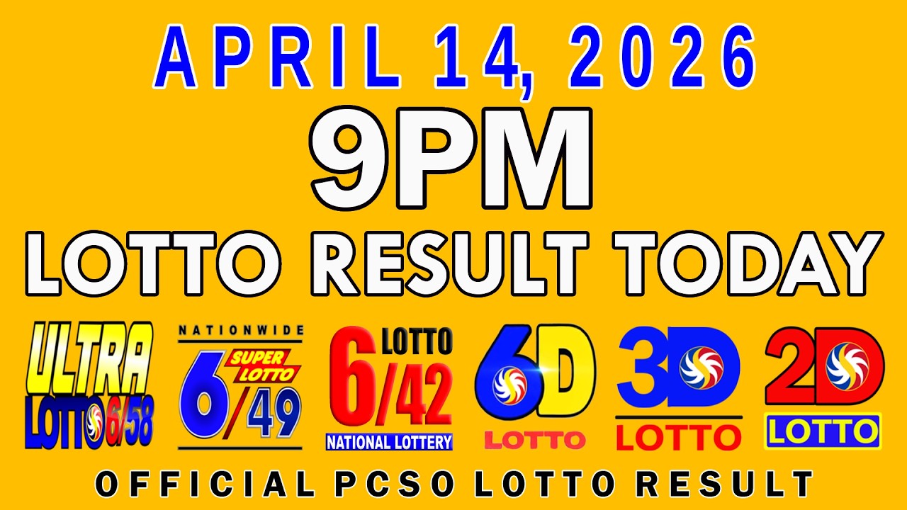 9pm Lotto Result Today April 14 2026 PCSO