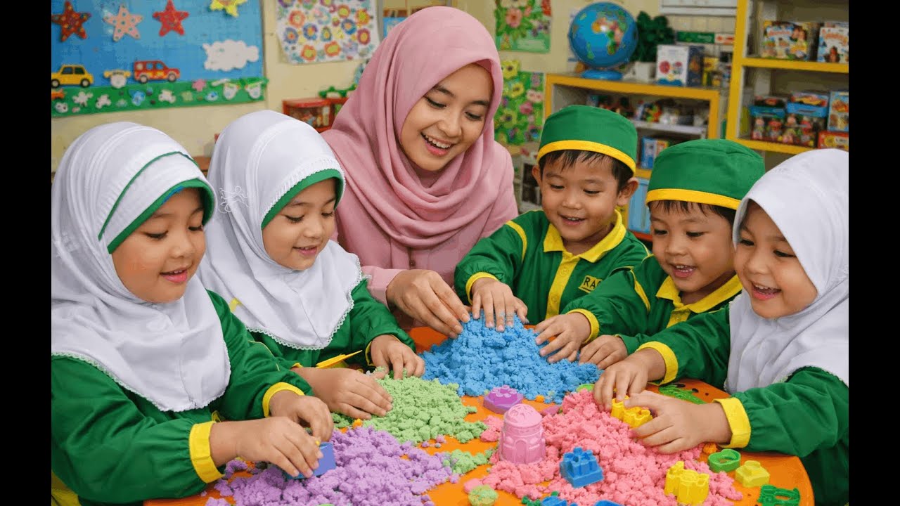 Berkreasi dengan bahan  kinetic sand yang menyenangkan