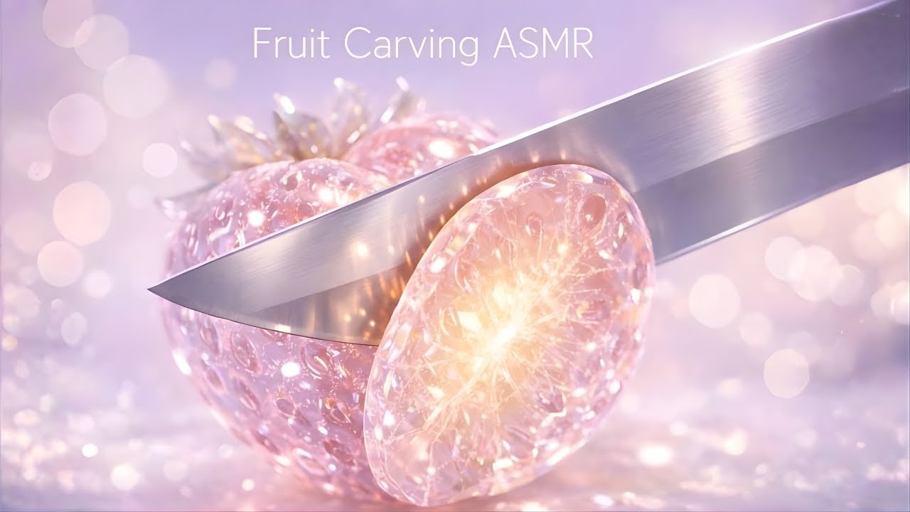 Hyper-Aesthetic Fruit Carving ASMR ✨ Crystal, Glass & Gel Cutting