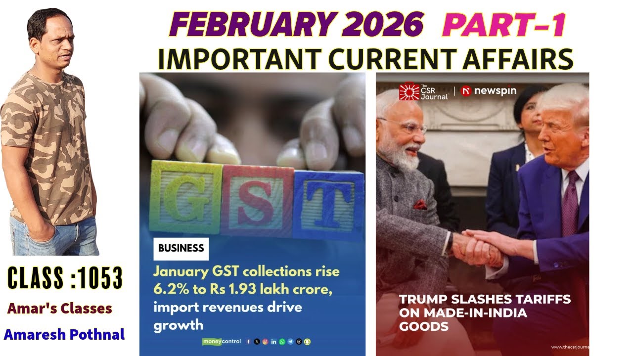 Class 1053 | FEBRUARY 2026 PART-1 | Current Affairs in Kannada | Amaresh Pothnal | Amar's Classes |
