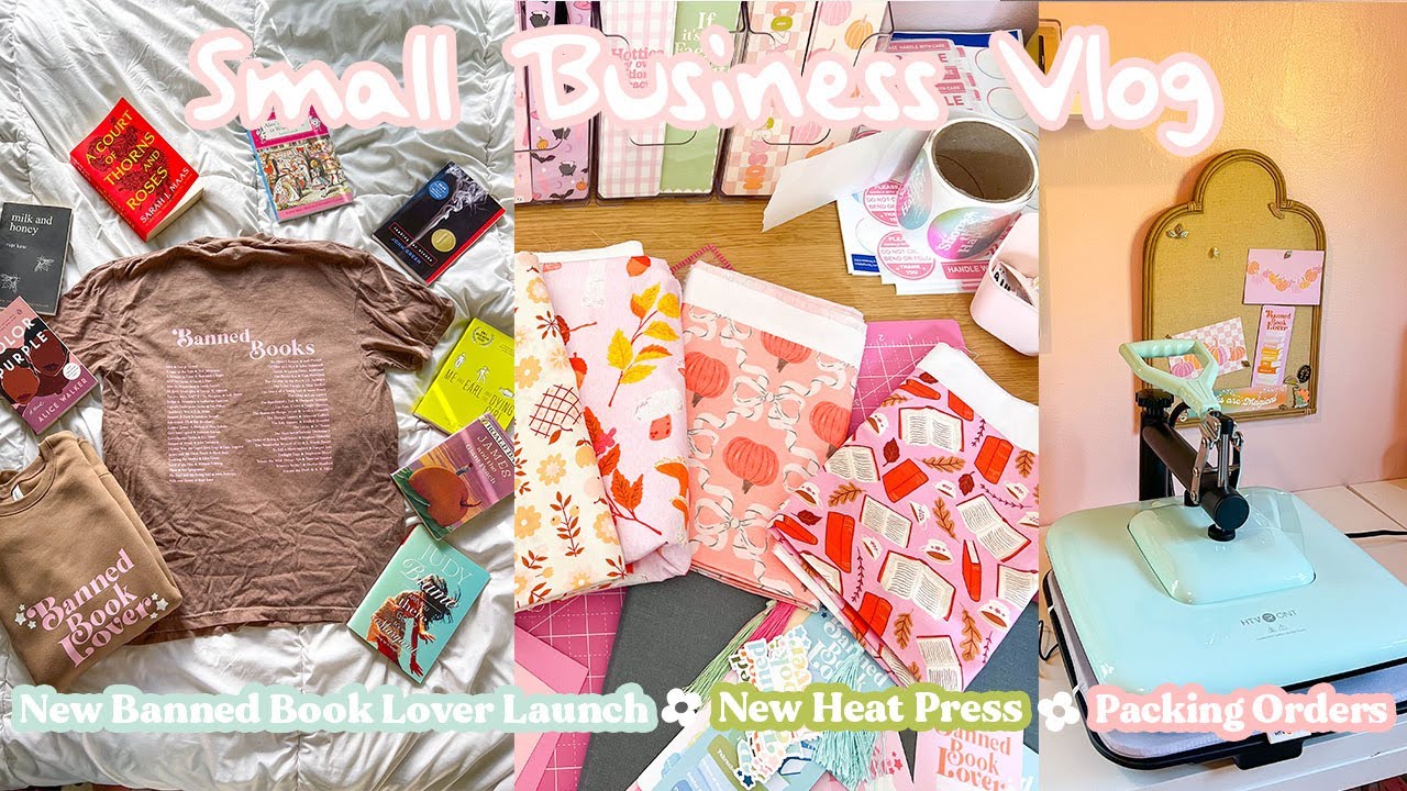New Banned Book Lover Launch + New Heat Press + Packing Orders | Studio Vlog 031|Small Business Vlog