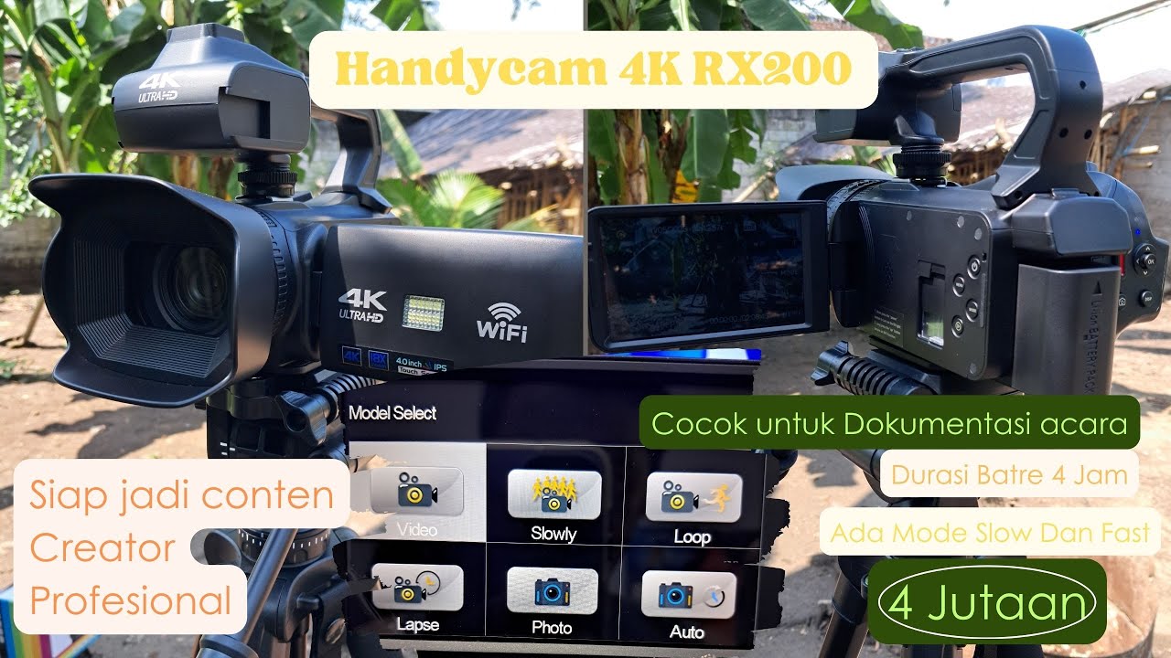 Menu dan Hasil Vidio Handycam 4K 64MP Zoom 18x Seri RX200