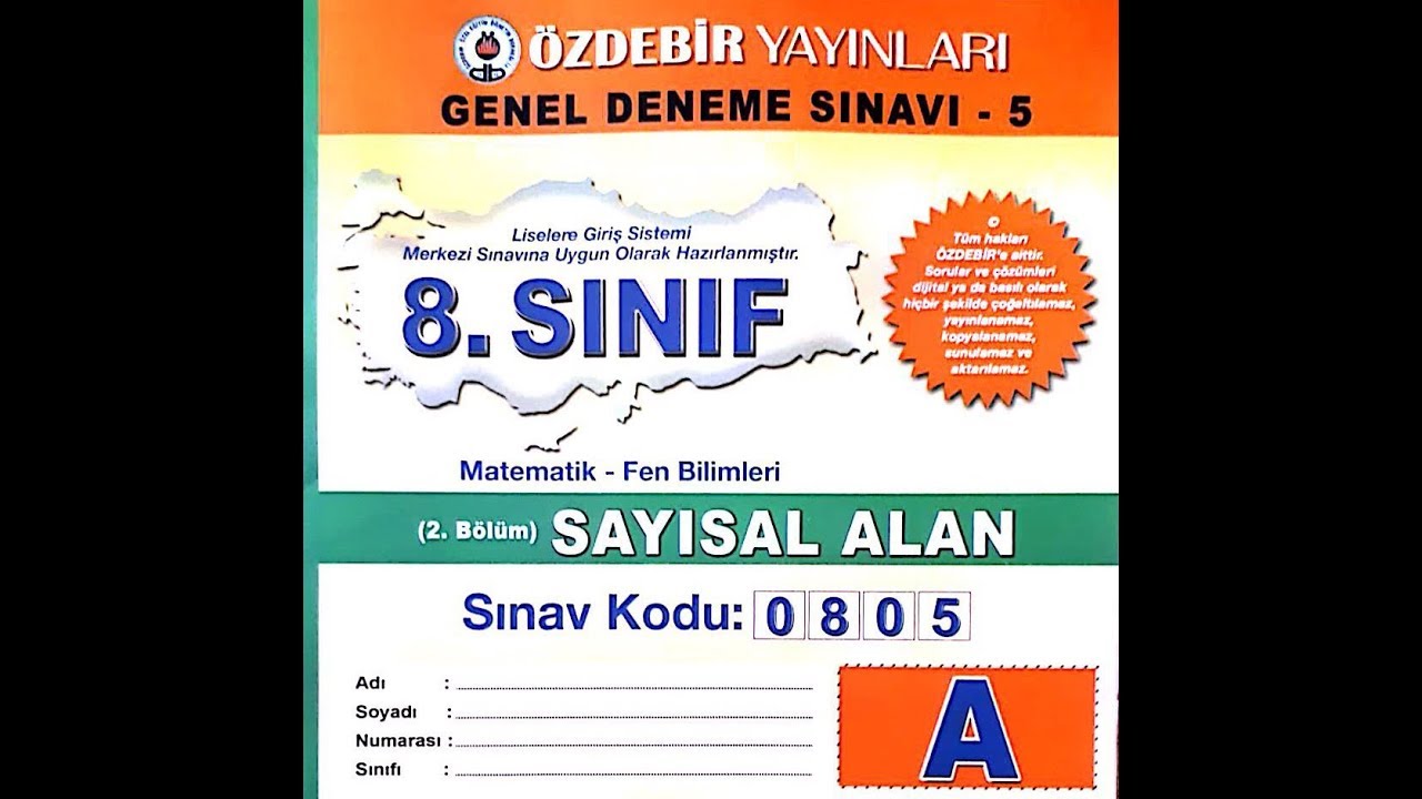 8. Sınıf Lgs ÖZDEBİR DENEME 5 Çözümler