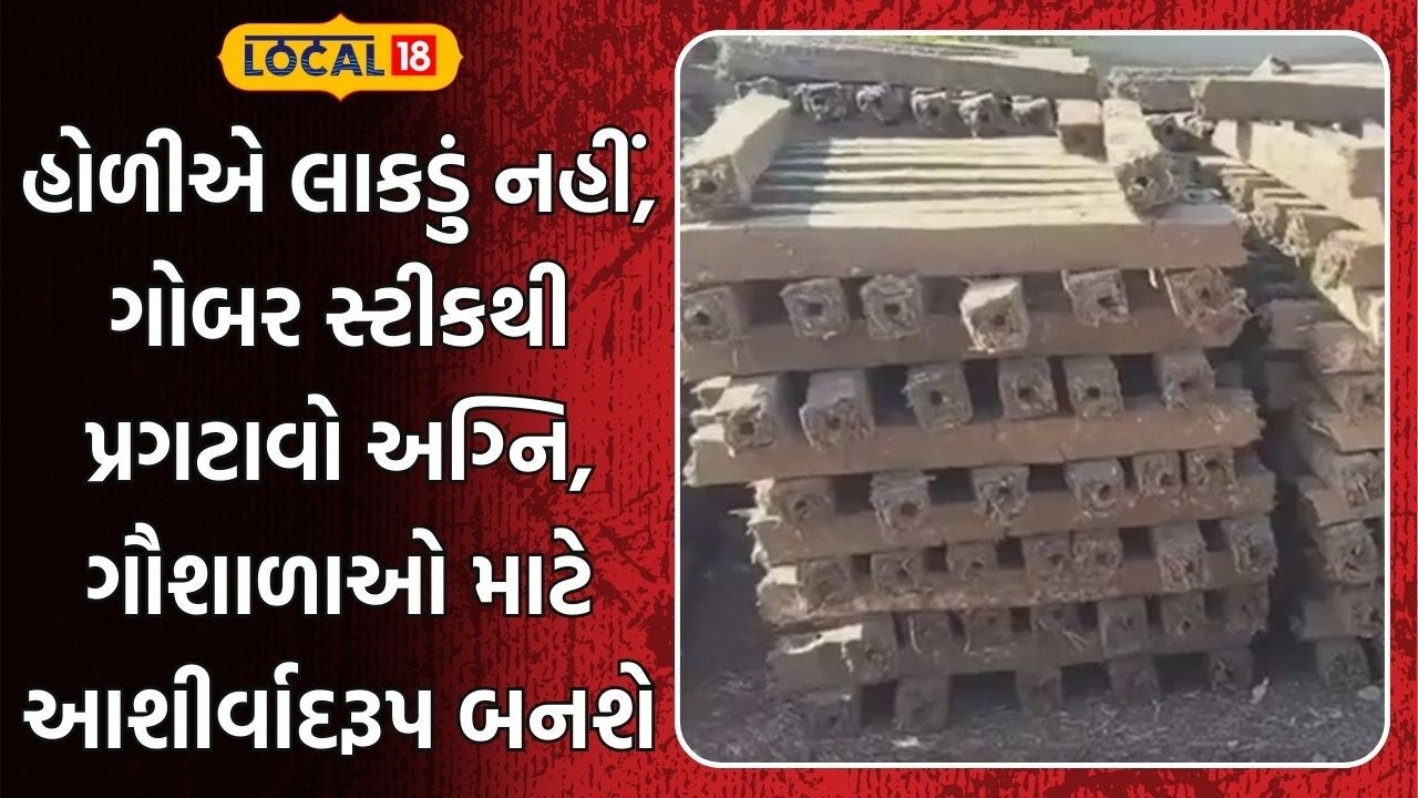 Rajkot News | હોળીએ લાકડું નહીં, ગોબર સ્ટીકથી પ્રગટાવો અગ્નિ, ગૌશાળાઓ માટે આશીર્વાદરૂપ બનશે |Local18