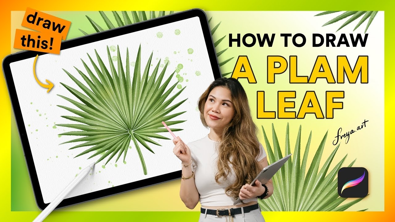 How to Draw a Tropical Leaf Step by Step 🍃 Easy Leaf Drawing on Procreate