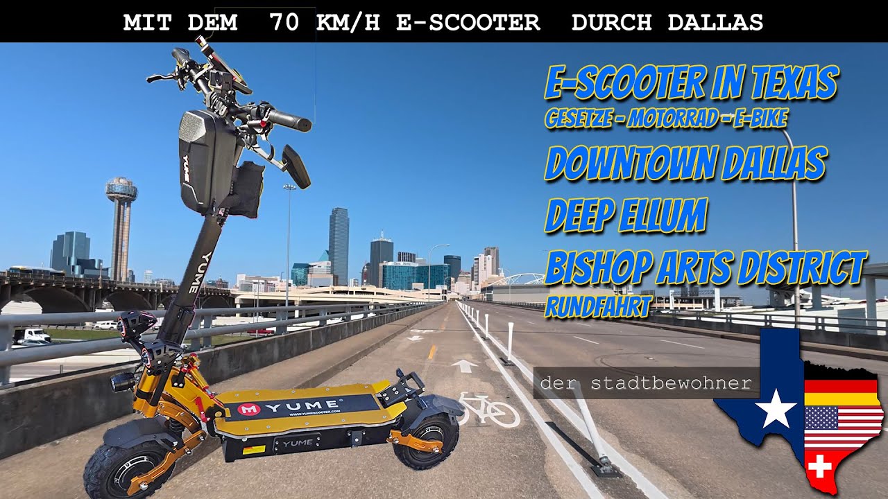 Mit dem 70 km/h E-Scooter durch Dallas | Rundfahrt, Erzählung