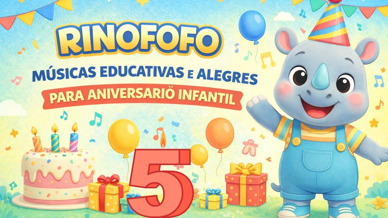 M&uacute;sicas Educativas para Anivers&aacute;rio Infantil 🎂🎶 | Festa Alegre com o Rinofofo. Volume 5