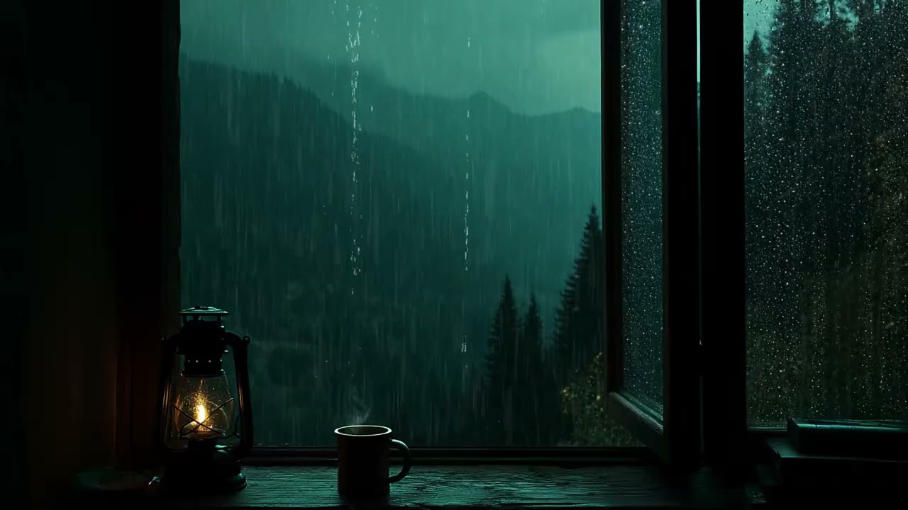 Thunder and Rain Outside the Window 🌧️ Cozy Bedroom Ambience for Calm Mind and Full Body Relaxation