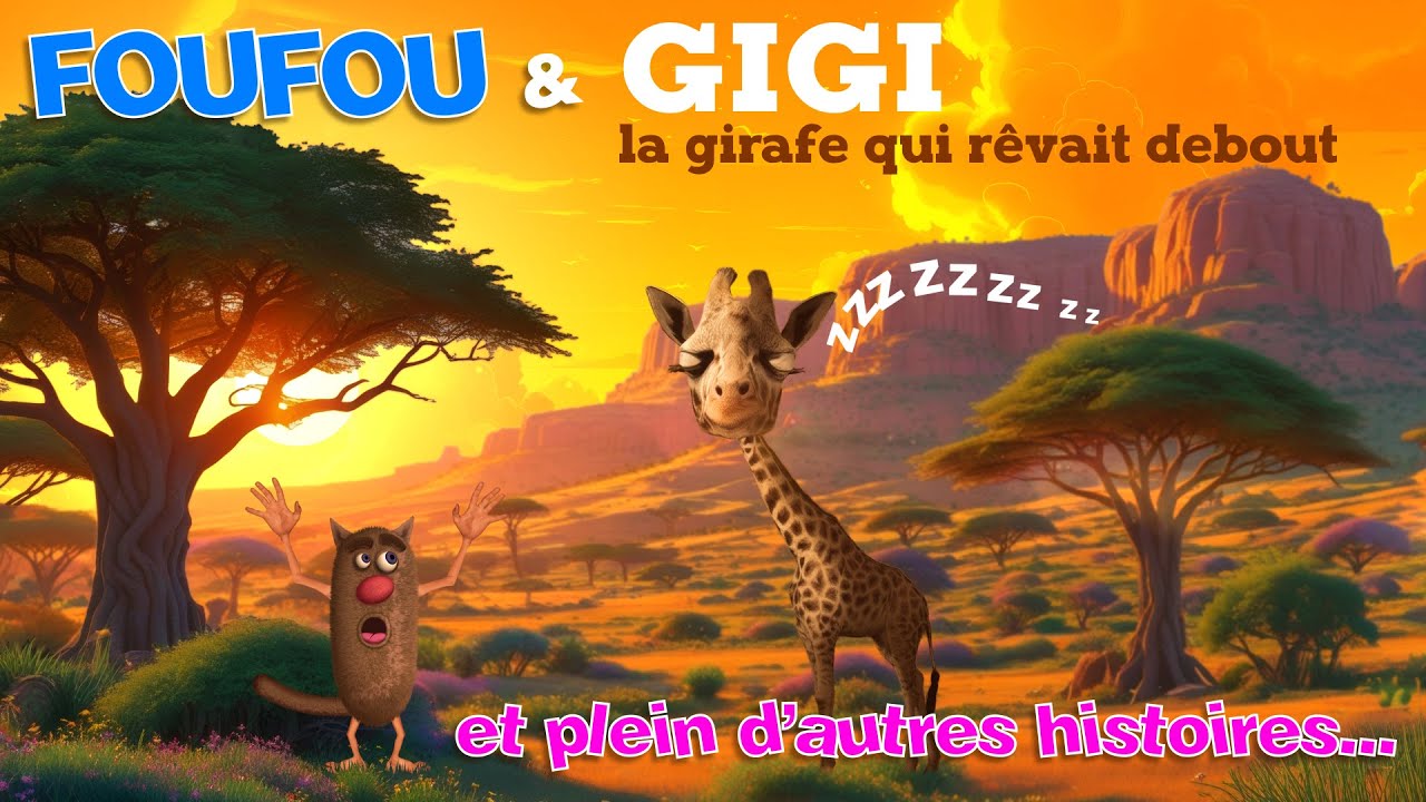 Foufou  - Histoire - Gigi la girafe qui rêvait debout (Gigi the Giraffe Who Dreamed Standing Up) 4K