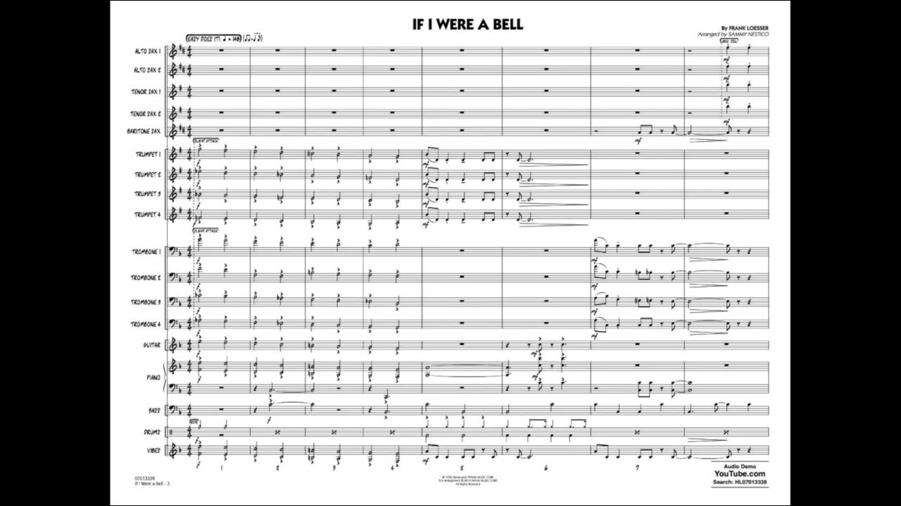 If I Were a Bell by Frank Loesser/arr. Sammy Nestico