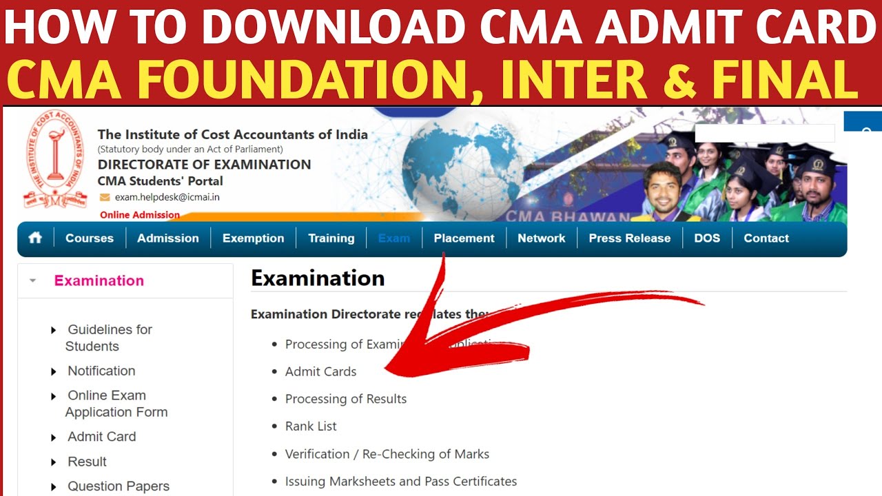 How To Download CMA Admit card December 2021 Exams | CMA Foundation, inter & CMA Final Admit card