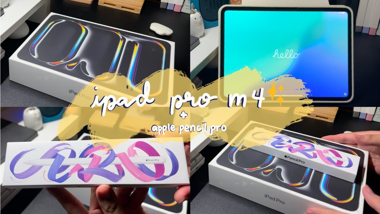 iPad Pro M4 11” Unboxing 📦 + Apple Pencil Pro and Accessories . ݁₊ ⊹