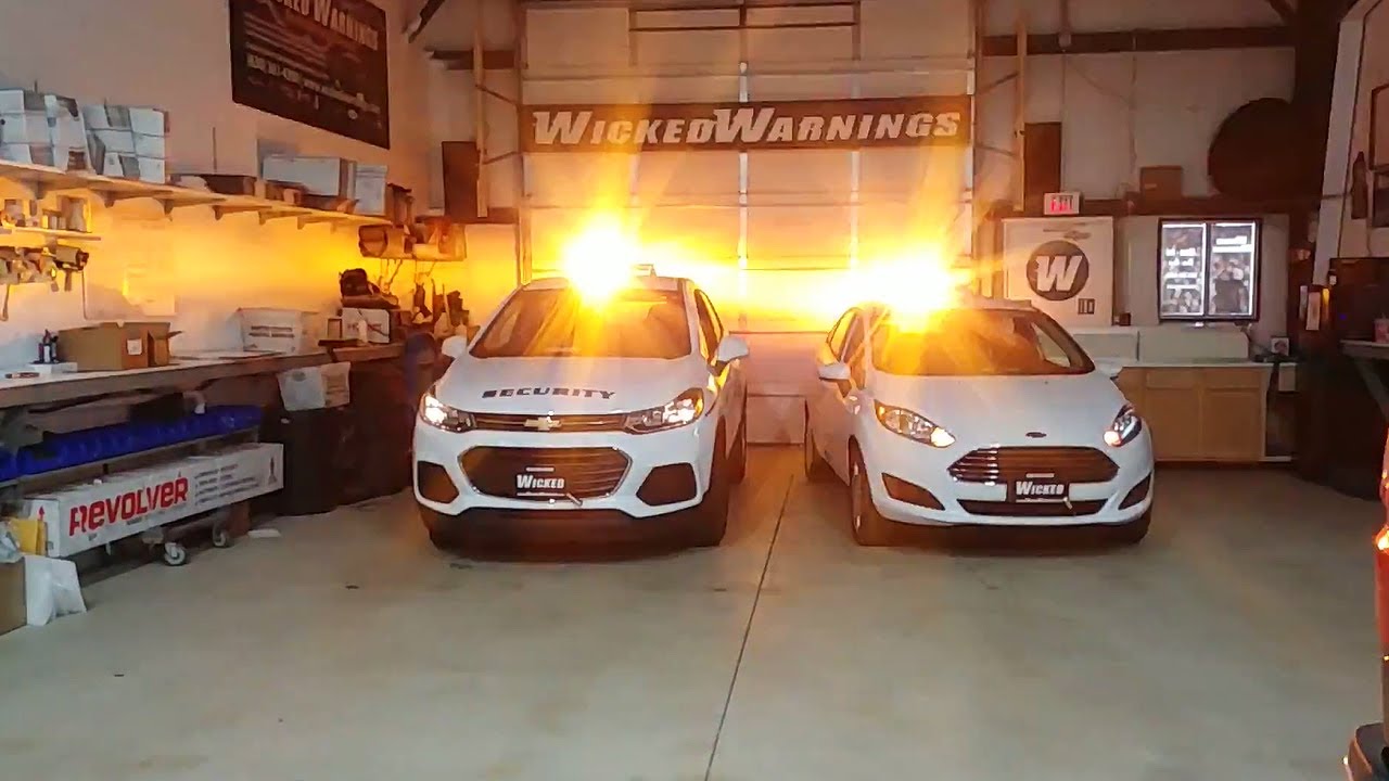 Security Vehicle Strobe Lights Installation - Dual purpose amber, green and white strobes