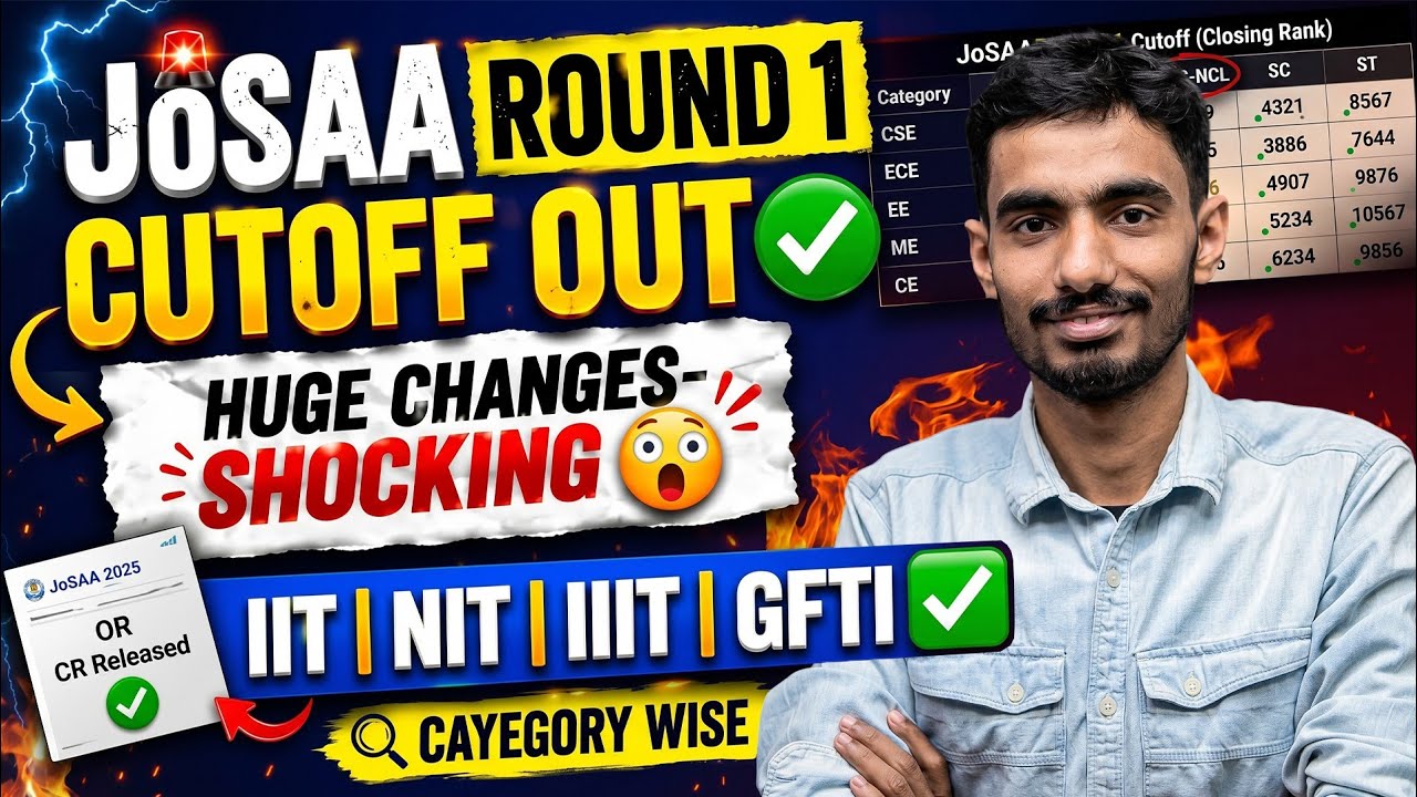 JoSAA 1st Round Cutoff 2026 | josaa round 1 cutoff 2026 | CSAB Counselling 2026 #csab #josaaround2