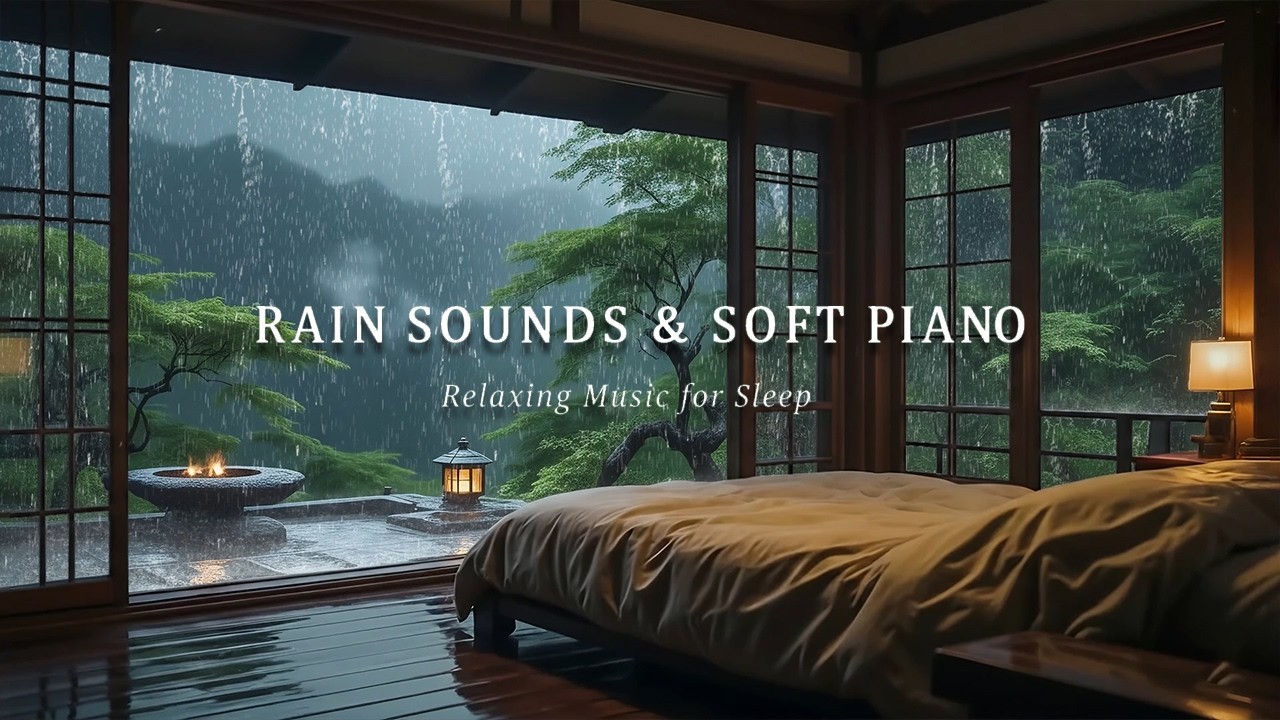 FALL INTO SLEEP INSTANTLY - Rain Sounds in Bedroom & Calm Piano Music ㅣEliminates Negative Energy
