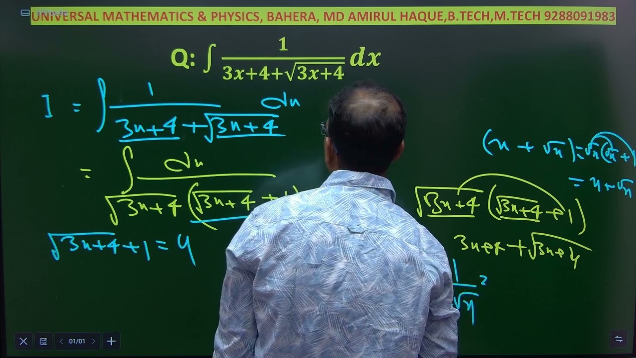 Evaluate ∫ dx/3x+4+√(3x+4)