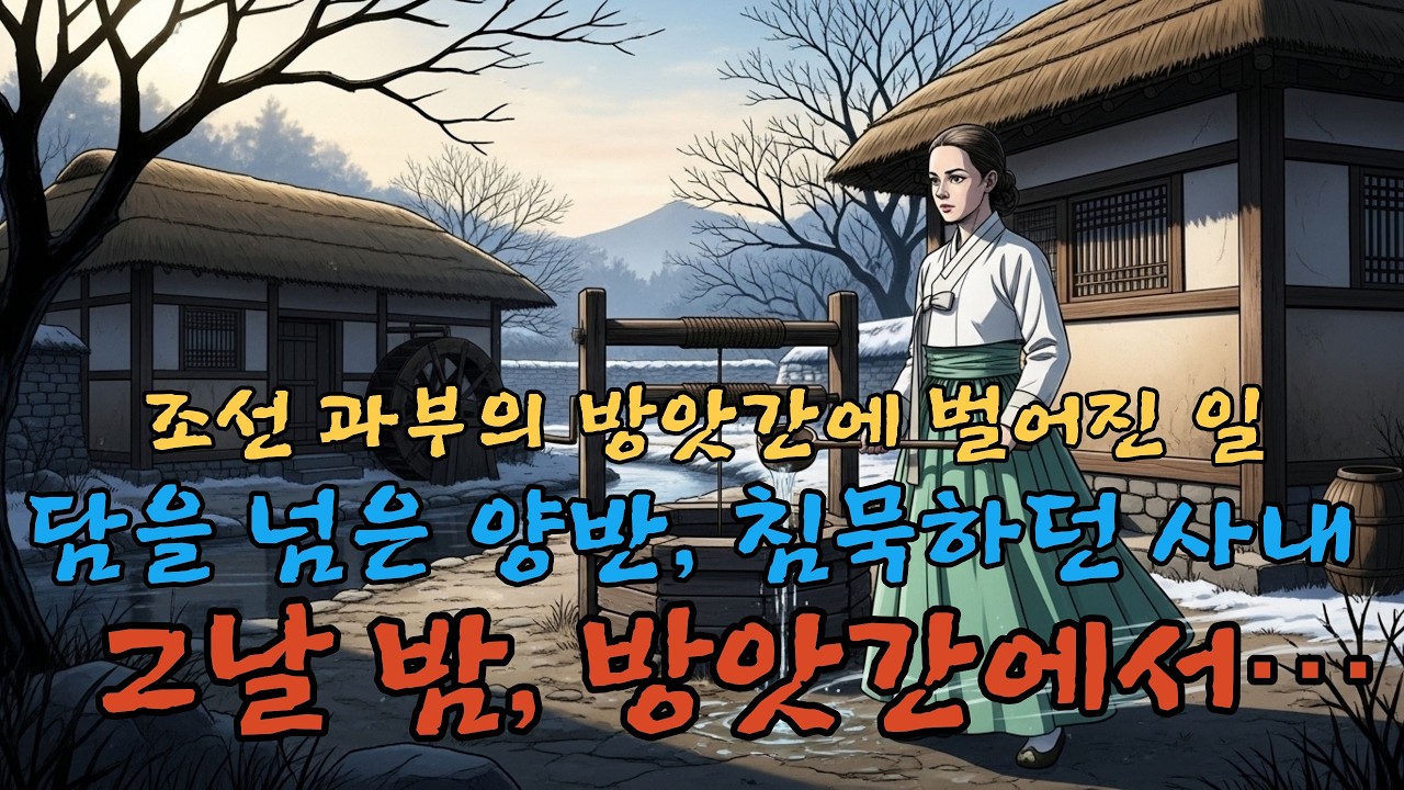 조선 과부의 방앗간에 벌어진 일… 사라진 열두 가마의 진실남편 잃은 서른셋 여인, 마을 유지와 맞서다｜조선 야담. 본 채널의 영상은 집필진의 원고와 AI의 도움으로 완성됩니다.