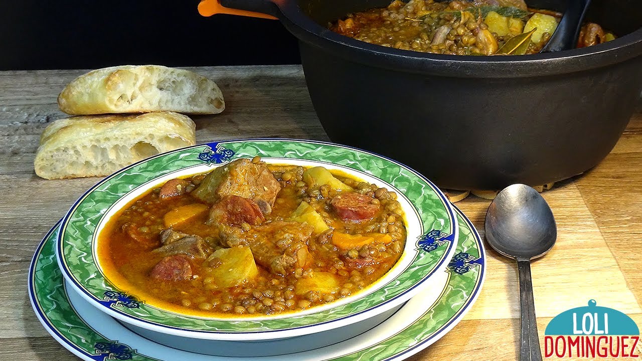 GUISO DE LENTEJAS CON CHORIZO Y COSTILLAS DE CERDO. Loli Domínguez - Recetas paso a paso. Tutorial