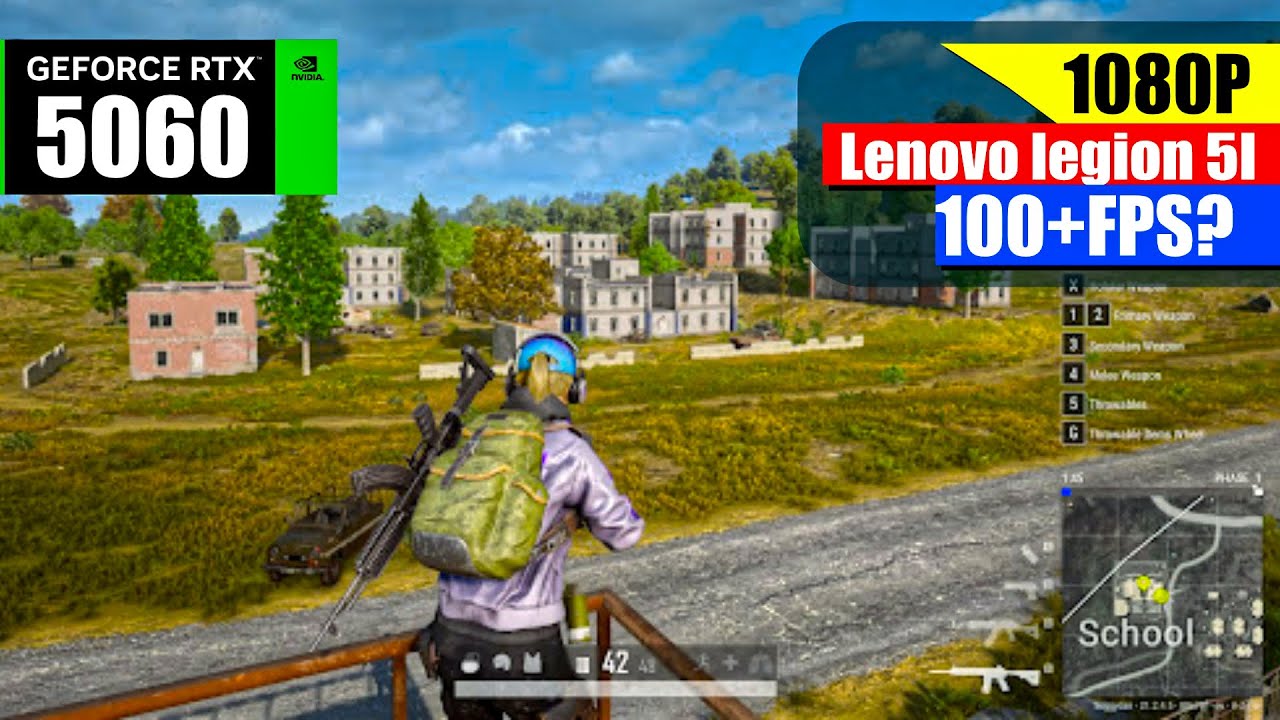 PUBG PC 1080p Gameplay on Lenovo Legion 5i | RTX 5060 Laptop FPS Test