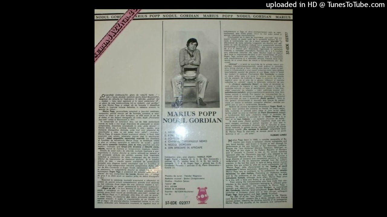Marius Popp - Negru Pe Alb (1984) Romanian Jazz Fusion