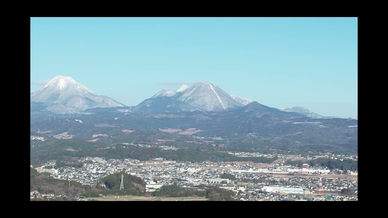 由布山　鶴見山の雪化粧