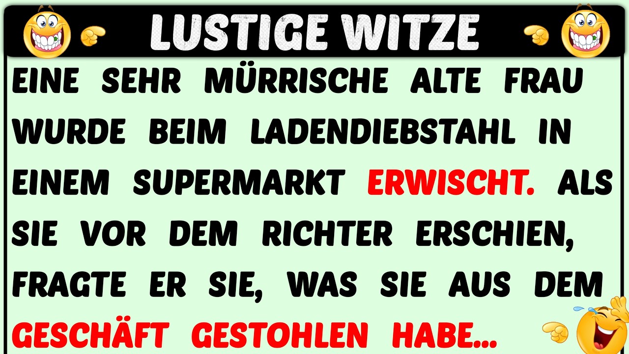 Witz des Tages | Mürrische Alte wegen Ladendiebstahl verhaftet… 🤣 | Lustige Witze Täglich