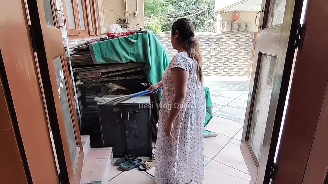 Subha Subha Jaru Laga Liya 🔥| Cleaning Vlog In Nighty  