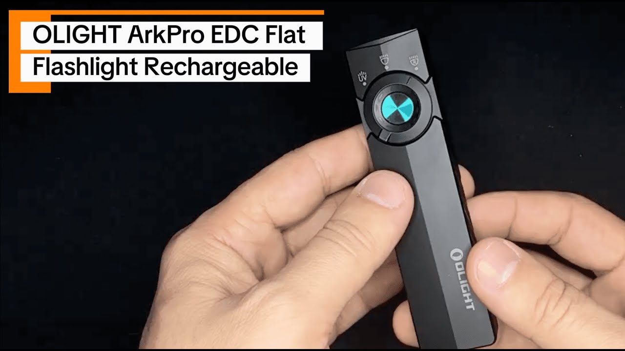 Перезаряжаемый плоский фонарь OLIGHT ArkPro EDC с зеленым, УФ и белым светодиодом – 1500 люмен.