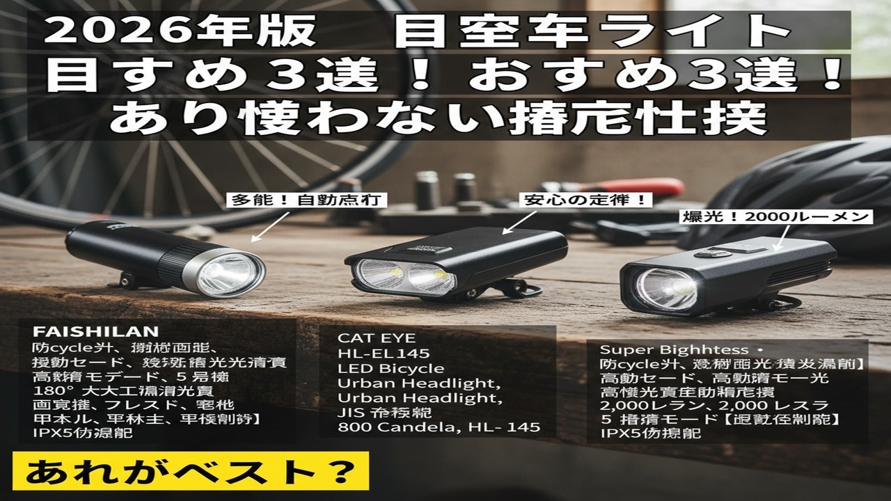 2026年版 自転車ライト おすすめ3選！もう迷わない徹底比較