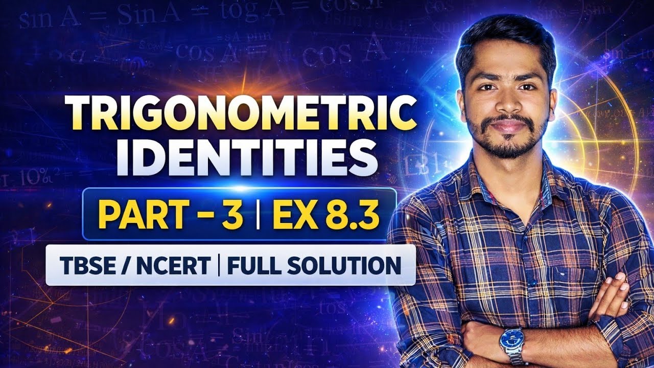 Class 10 Maths ||Chapter 8 ||Exercise 8.3  Q1,2,3,4,5,6,7||ত্রিকোণমিতির পরিচয়||TBSE|By Subrajit sir