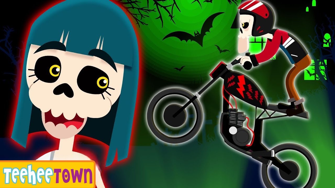 Skeletons Are Riding A Ghost Bike | Scary Rhymes And Kids Songs By TeeHee Town