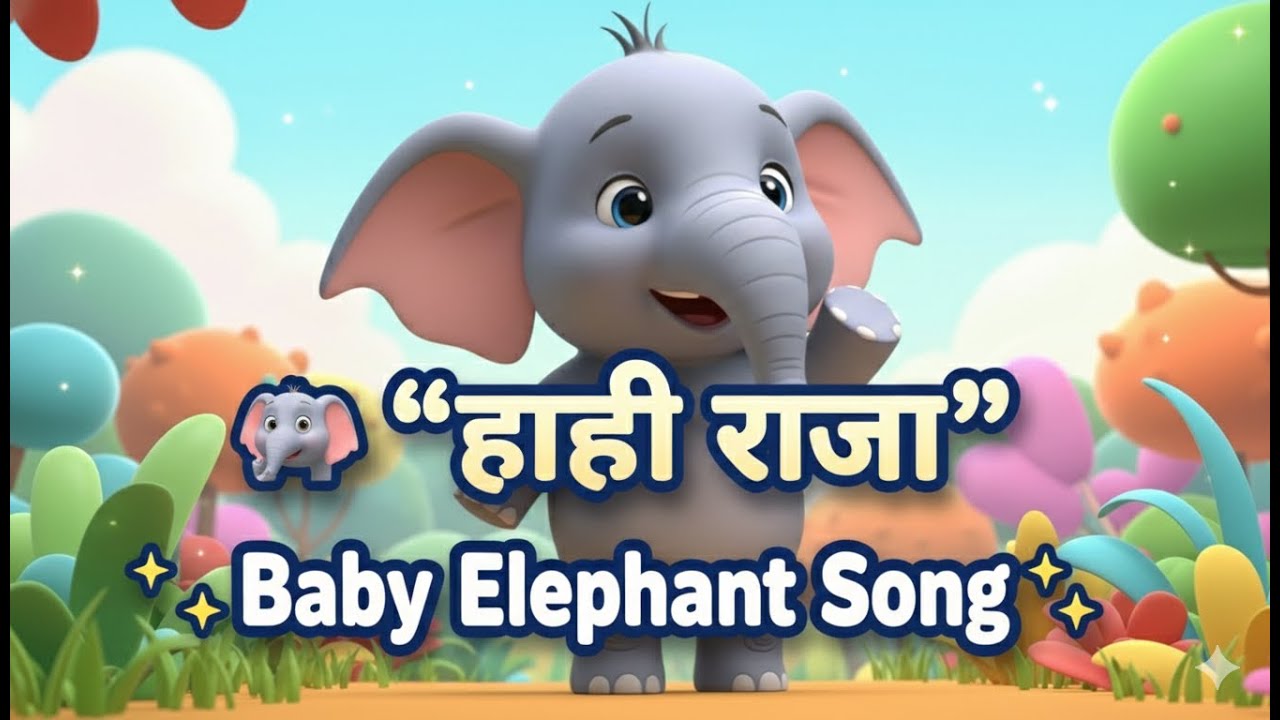 हाथी राजा आया 🐘Cute Baby Elephant Song | Kids Hindi Rhymes.   #youtubekids#kidsanimation#viral
