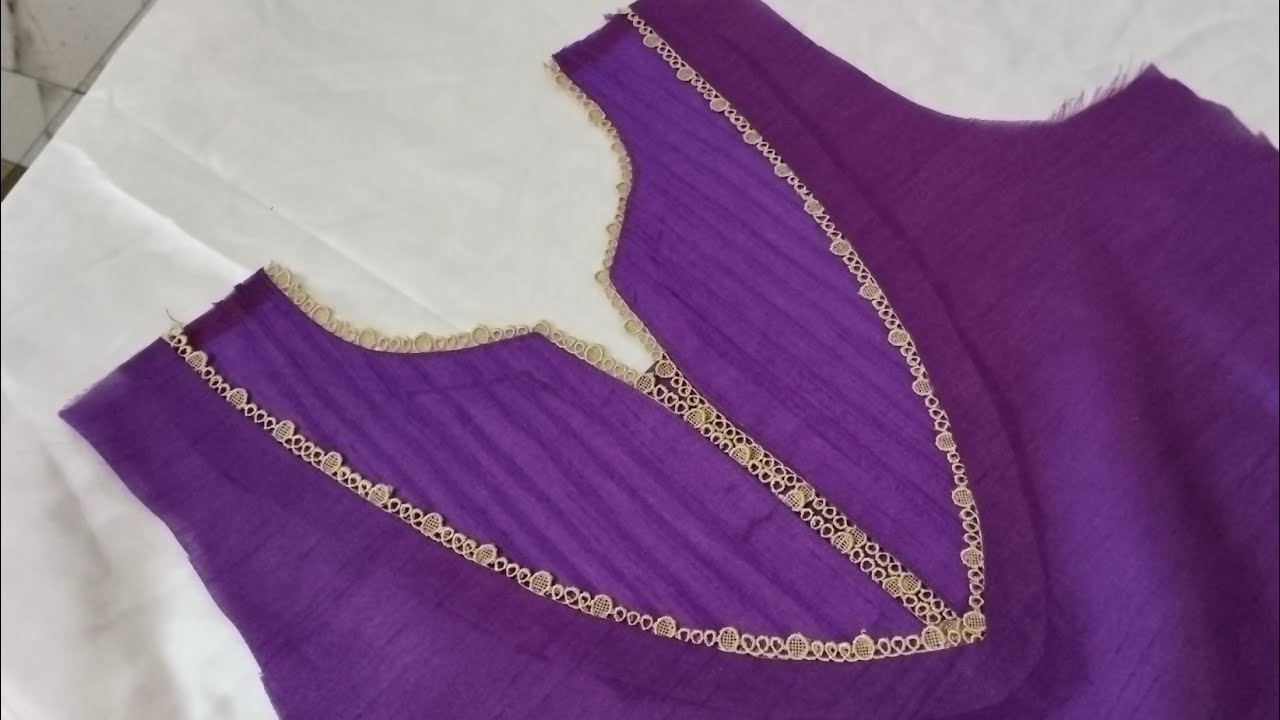 Trendy double neck design cutting and stitching/ latst and trending neck design