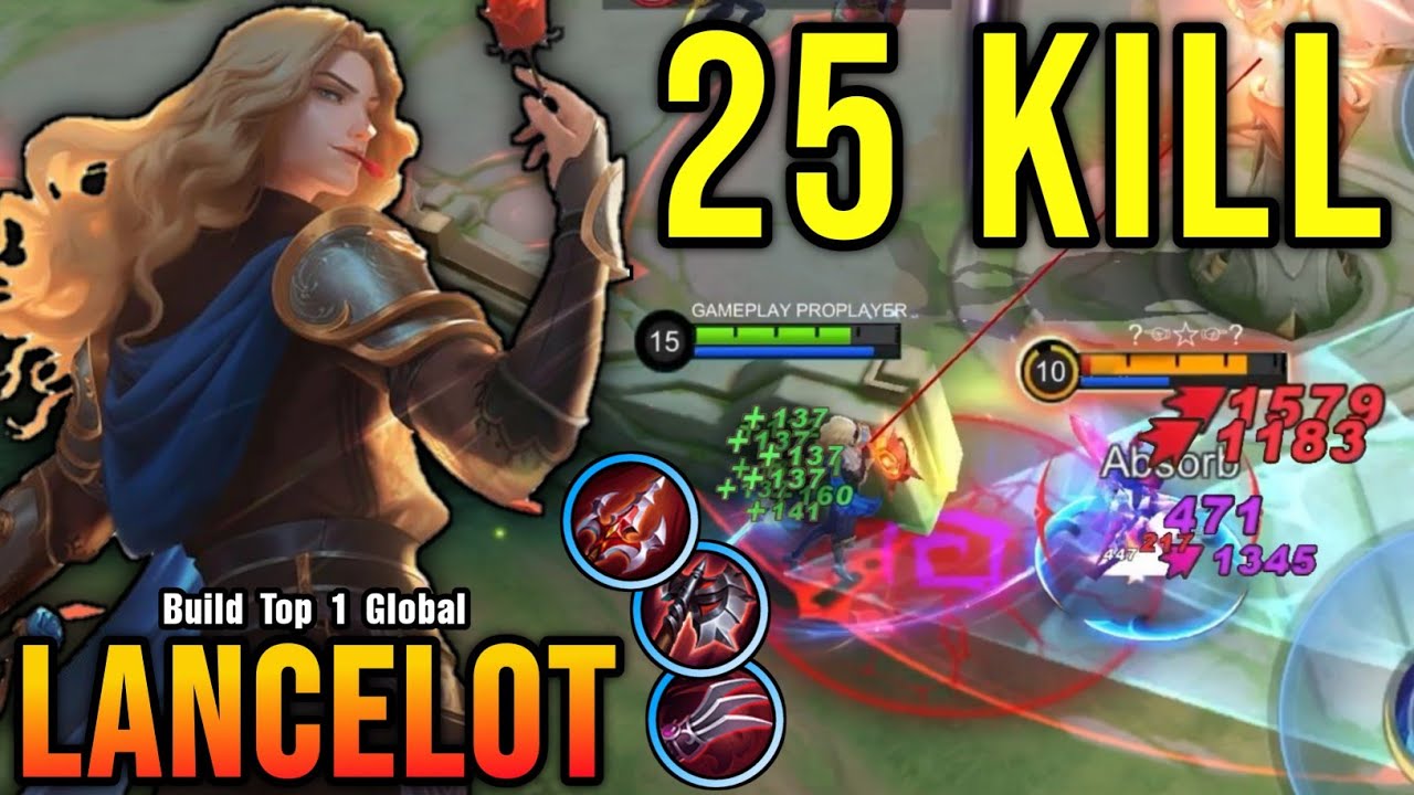 25 Kills!! Lancelot LifeSteal Build Be Like!! - Build Top 1 Global Lancelot ~ MLBB