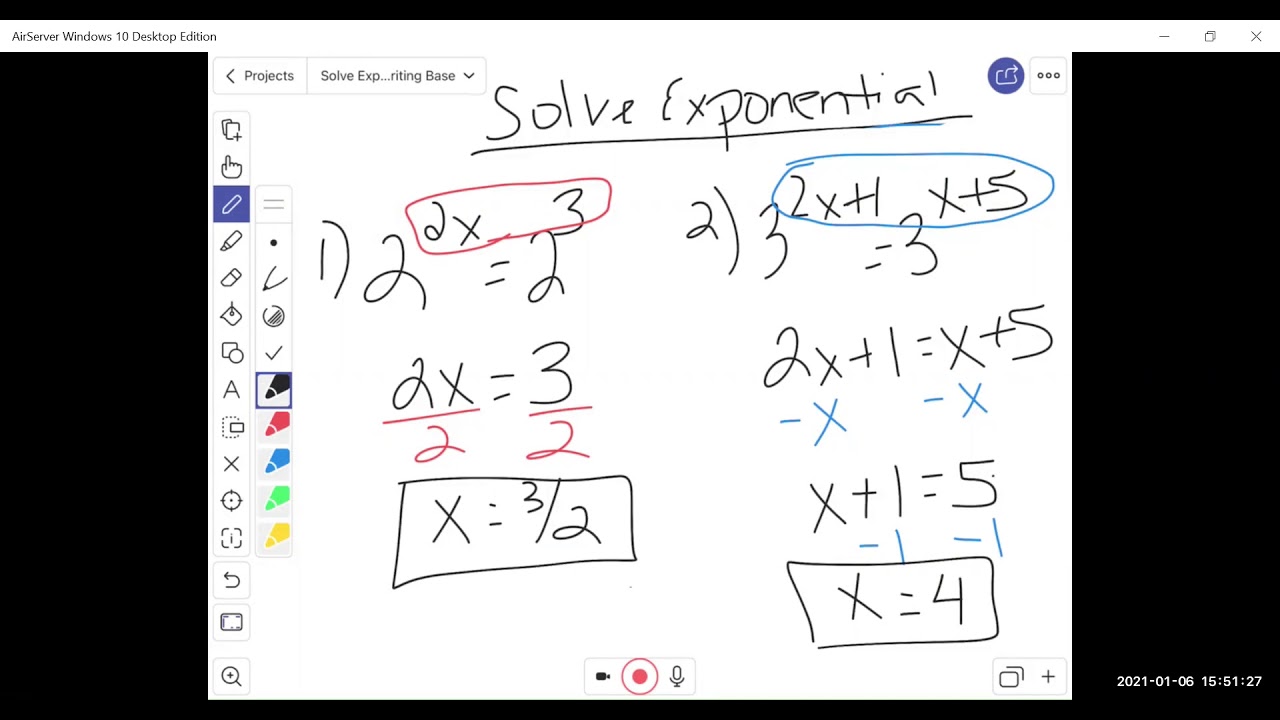 Solve Exponential Equations by Rewriting Base