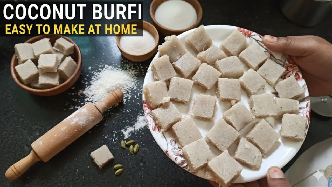 “Only 3 Ingredients Coconut Burfi | Beginner Friendly Recipe!”