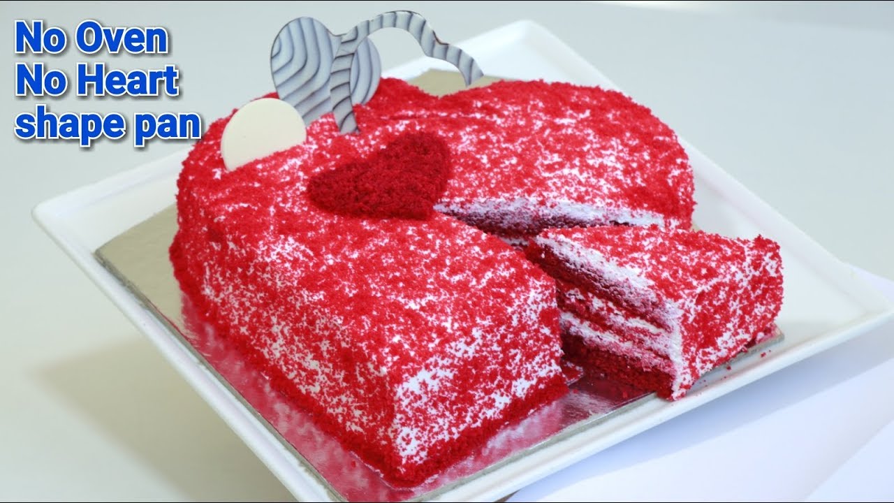 ഓവനില്ലാതെ Heart shape pan ഇല്ലാതെ ആർക്കും ഉണ്ടാക്കാം || Red Velvet Cake | Recipe :242
