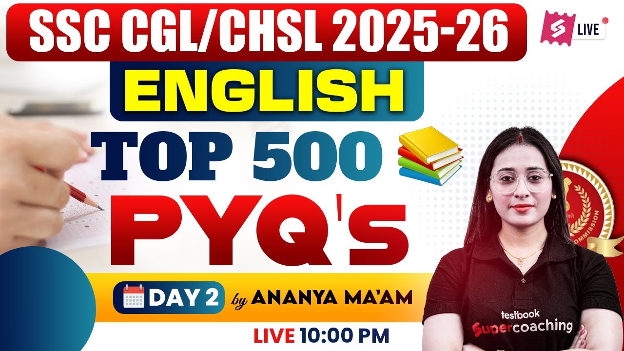 SSC CGL/CHSL 2025-26 | SSC CGL English PYQ Solution | SSC CHSL English PYQ Solution | Ananya Ma'am