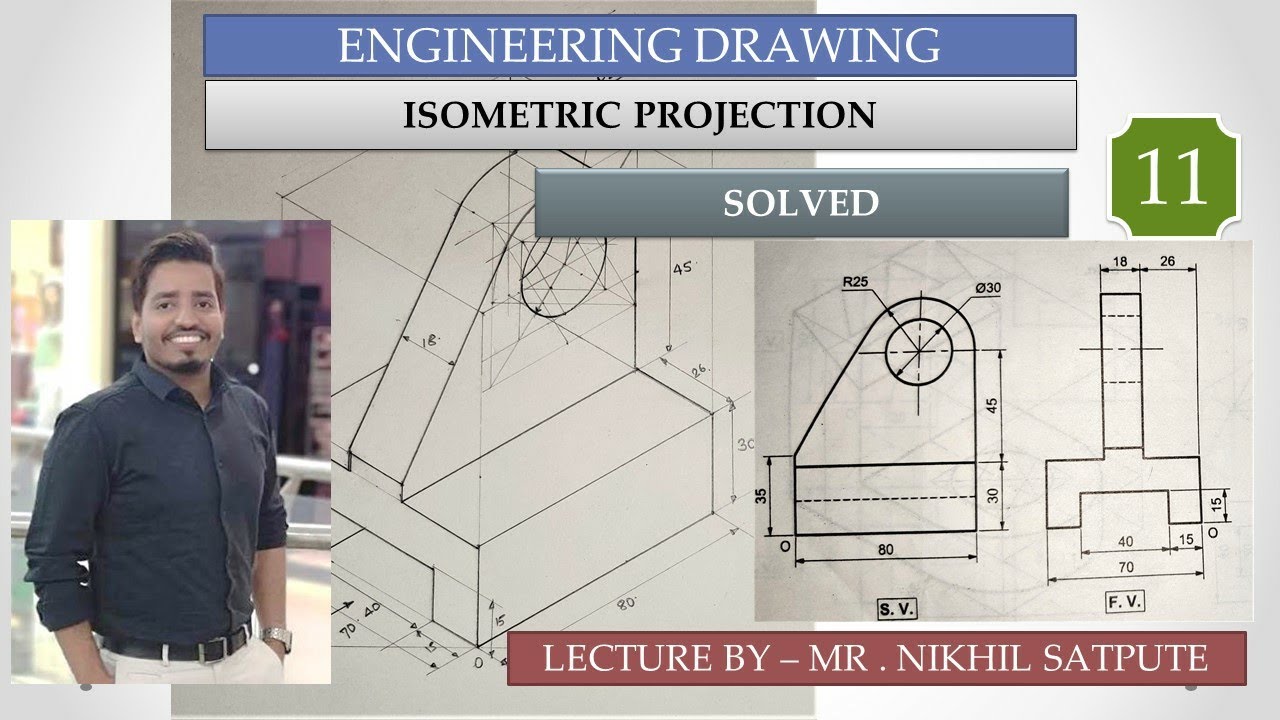 Engineering Drawing | Isometric Projection Problem 11| Easy Drawing Techniques | Learn with nikhil