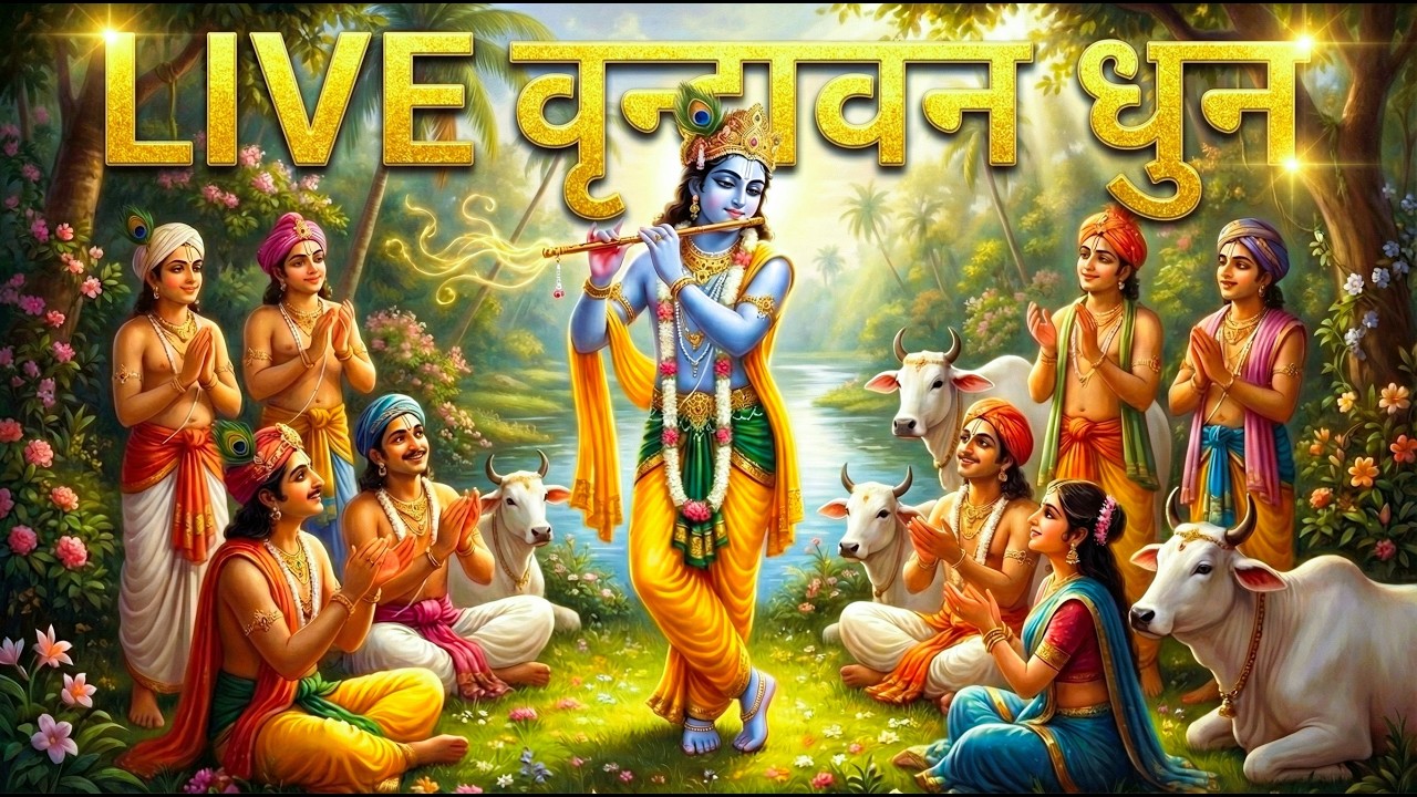 वृंदावन भक्ति संगीत | LIVE Krishna Flute 🪈 | Calm Mind, Deep Meditation